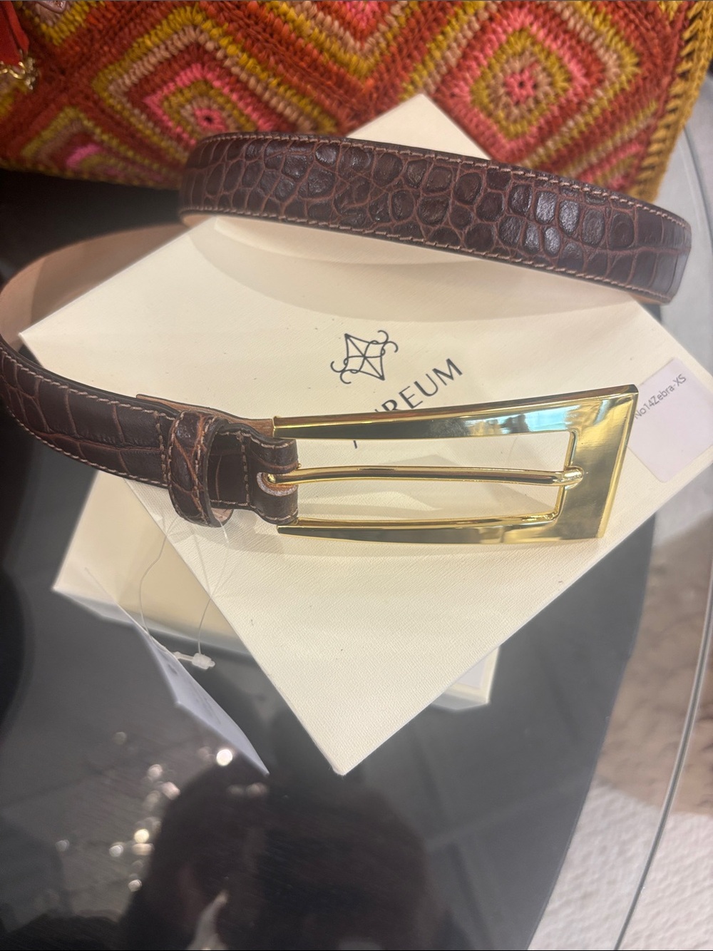 Aureum No. 10 Belt in Espresso Croc